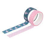 Masking Tape Pâques chocolat Roses 15 mm x 5 m 2 pcs