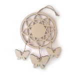Attrape-rêves papillons en bois 12,5 x 21,5 x 2 cm