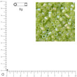 Perles de rocaille Miyuki Delicas transparent rainbow dépoli 8 g - Vert tilleul
