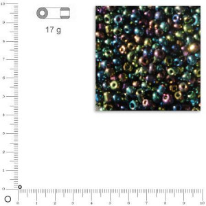 Mini-rocailles opaques lustrées - Noir - Ø 2 mm x 17 g