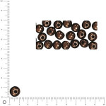 Sachet de perles en bois poli Ø12mm - Brun foncé