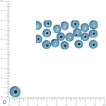 Sachet de perles en bois poli Ø12mm - Bleu clair