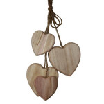 Support à décorer en bois - Cœurs à suspendre - Grand coeur : 8 x 8,5 cm