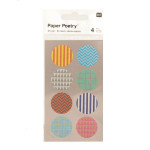Stickers en papier Washi ronds à motifs x 4 planches