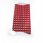 Sachet curs rouge avec étiquette par 12