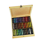 Coffret en bois 36 pastels à l'écu