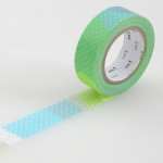 Masking tape à motifs vert fluo et argent