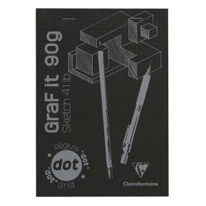 Bloc de papier GraF'it DOT avec repère 90 g/m² 80 Fles - 14,8 x 21 cm (A5)