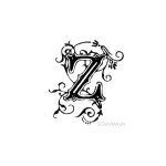 Tampon bois - Alphabet arabesque Z - 2,1 x 2 cm